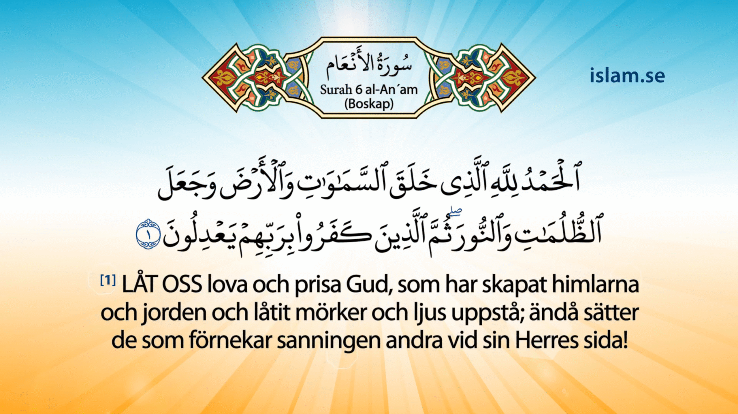 Koranen på svenska Kapitel 6 al An’am Boskap