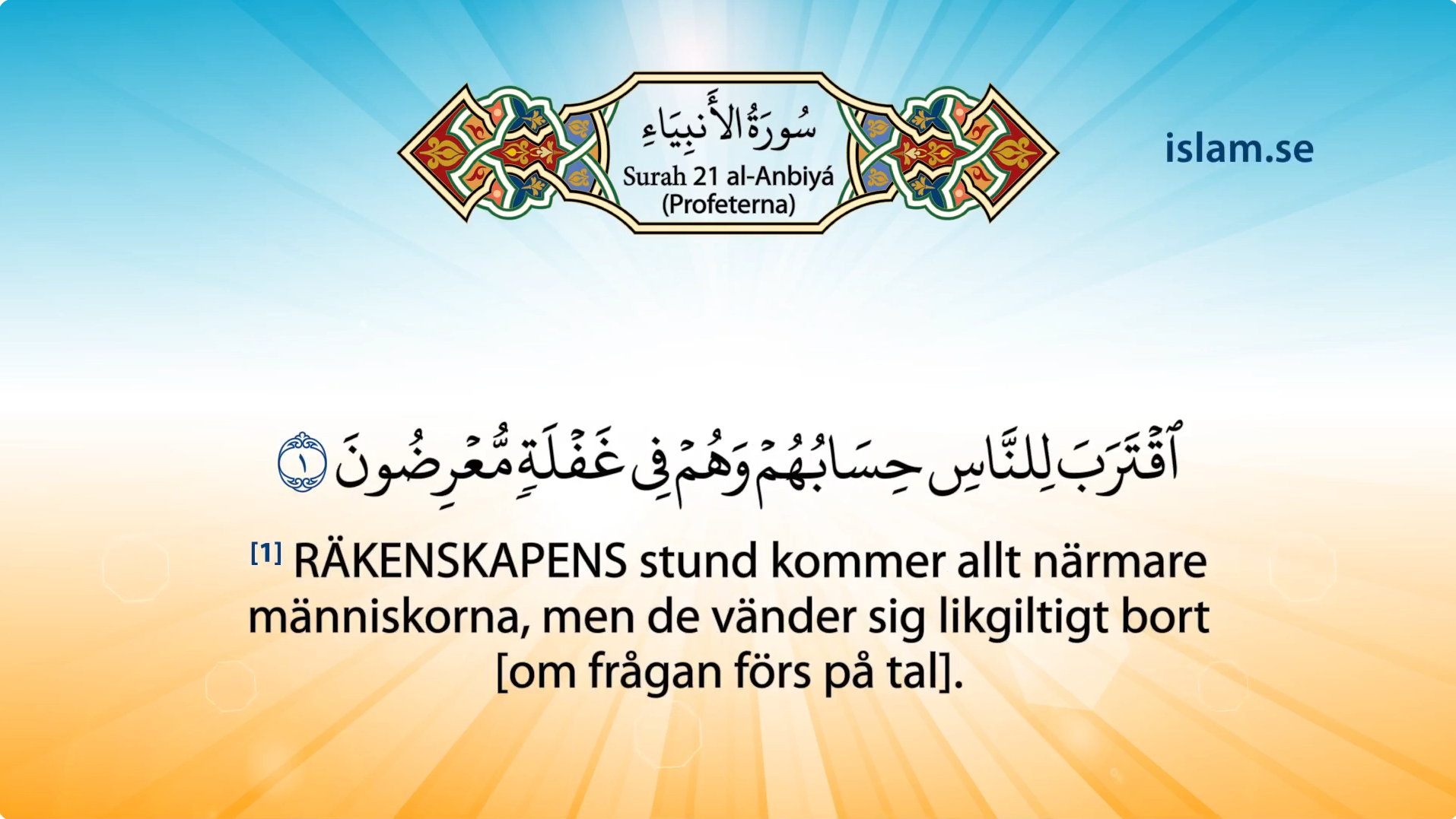 Koranen på svenska | Kapitel 21 | al-Anbiya’ | Profeterna