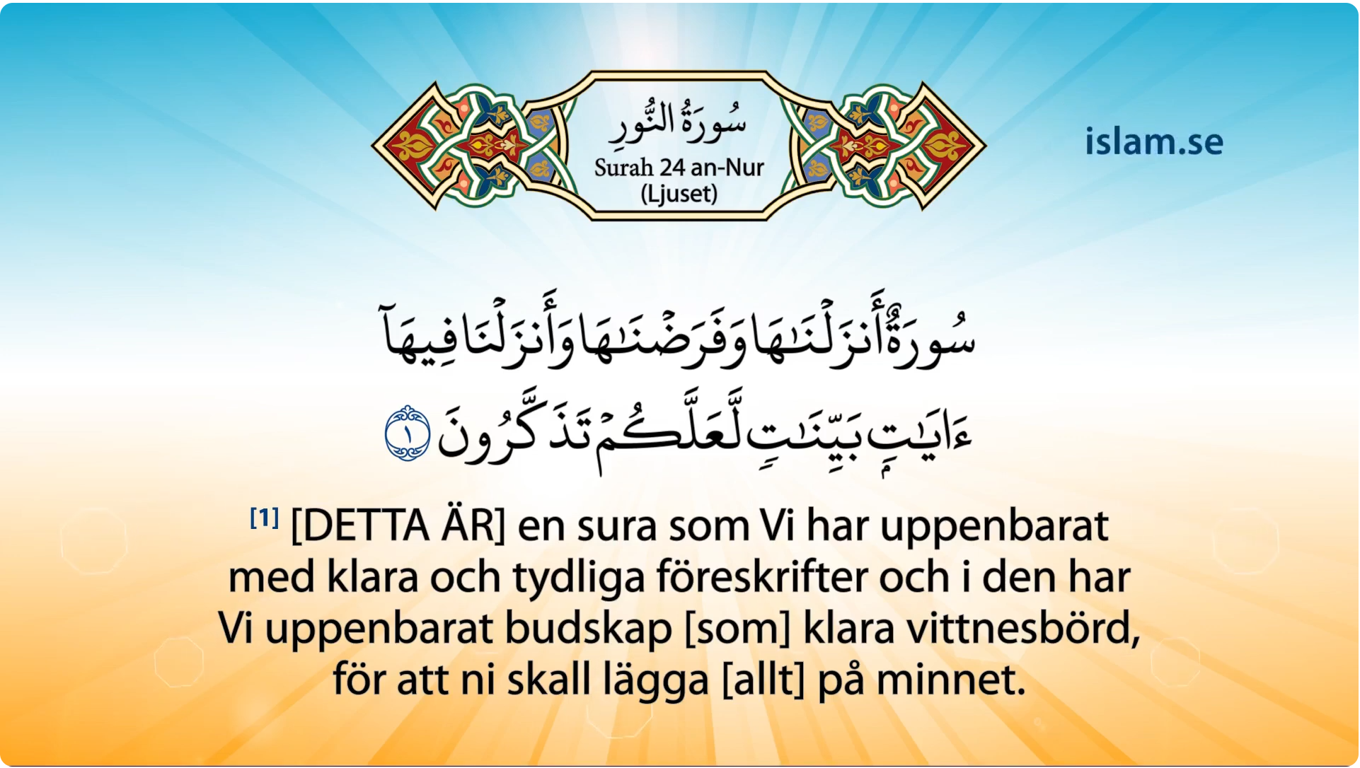 Koranen på svenska | Kapitel 24 | an-Nur | Ljus