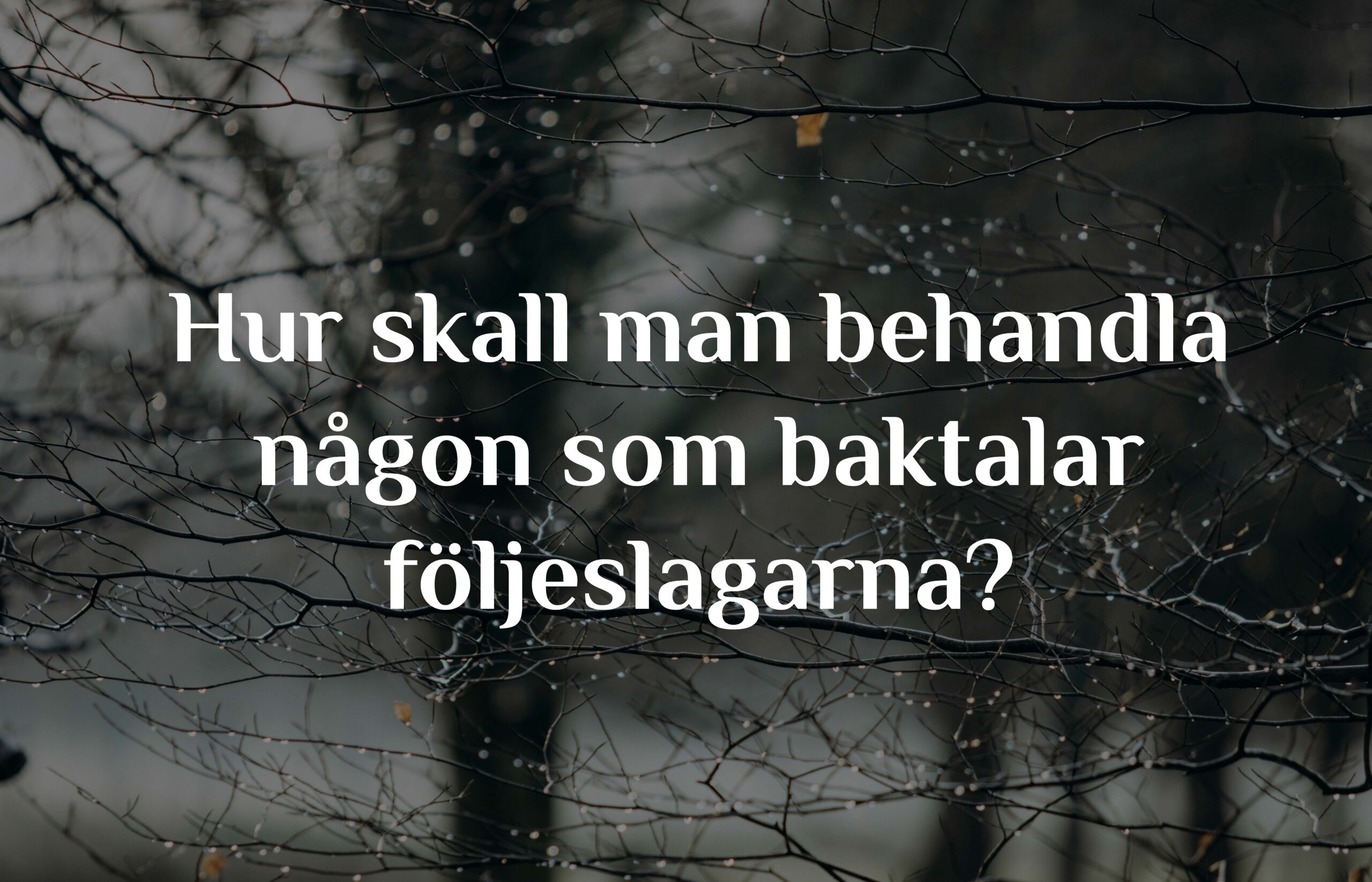 Hur skall man behandla någon som baktalar följeslagarna?