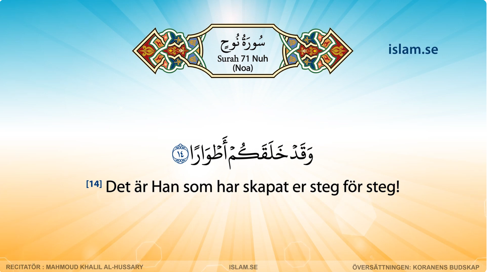 Koranen på svenska | Surah 71 | Nuh | Noa